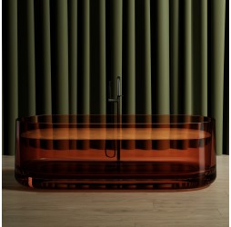 ABBER прозрачная ванна из полиэфирной смолы цвет коричневый 170x75x55 I AT9708Opal