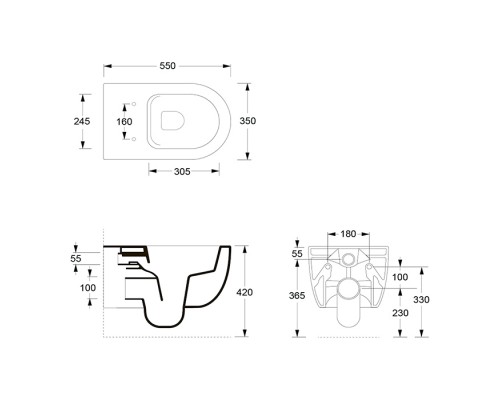 Подвесной унитаз Alice Form без ободка с крышкой SoftClose (арт. 22300101)