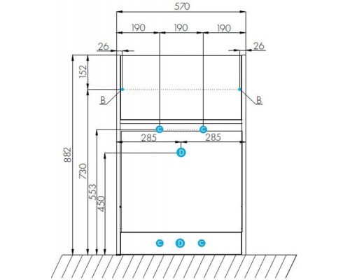 Тумба под раковину AQUATON Лондри 600 белый 1A235901LH010