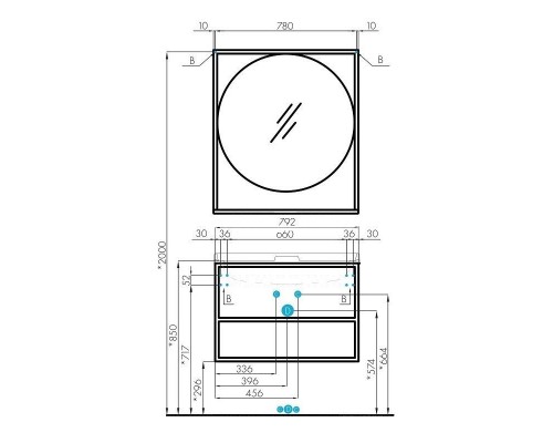 Тумба под умывальник Лофт Фабрик 80 Дуб Кантри 1A242401LTDY0