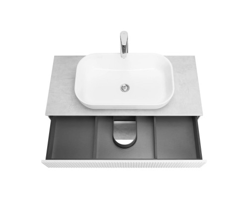 Тумба-умывальник Марбл 100 Слэйт/Белый матовый 1A276301MH4C0 под умывальник