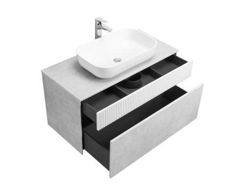 Тумба-умывальник Марбл 100 Слэйт/Белый матовый 1A276301MH4C0 под умывальник