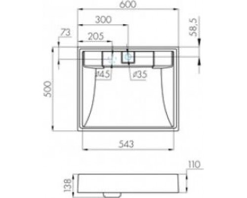 AQUATON 1A72103KRW210 Раковина Рейн 60 графит