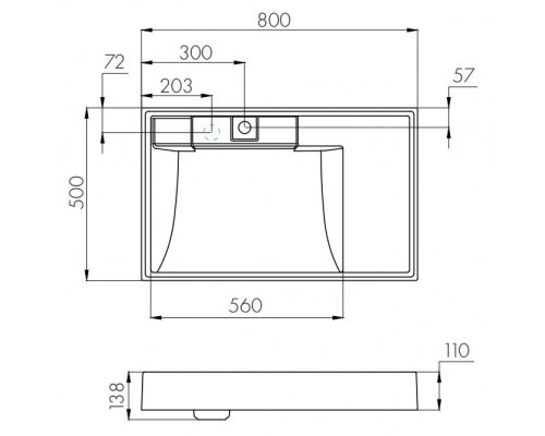 AQUATON 1A72113KRW210 Раковина Рейн 80 графит
