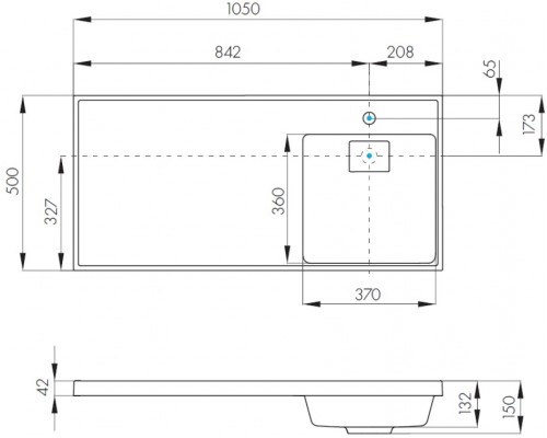AQUATON 1A72223KLH010 Раковина Лондри 105 белая правая