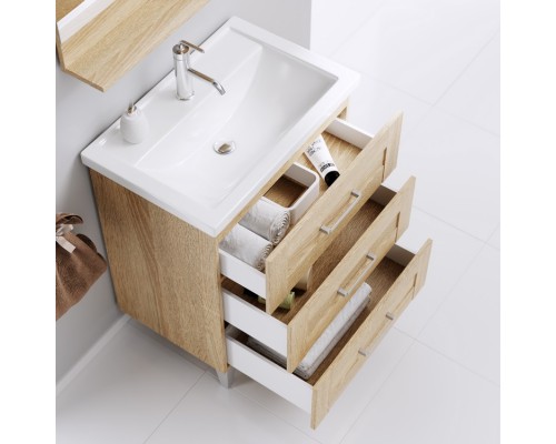 AQWELLA Тумба под умывальник 81x46 Foster Прямоугольная цвет дерево светлое FOS01083DS