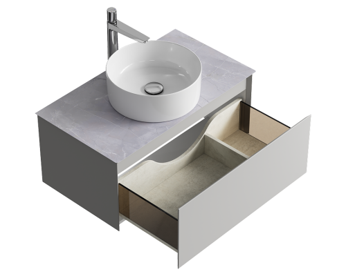 aqwella Тумба под умывальник 81,5x49 Geometria Прямоугольная цвет светло-серый GE01081ST+STG814X476GS