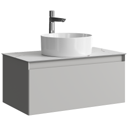 aqwella Тумба под умывальник 81,5x48 Geometria Прямоугольная цвет светло-серый GE01081ST+STG814X476MW
