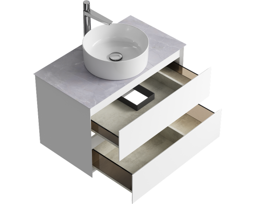 aqwella Тумба под умывальник 81,5x49 Geometria Прямоугольная цвет белый GE01082WM+STG814X476GS