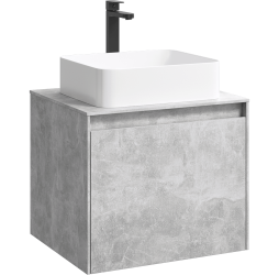 aqwella Тумба под умывальник 61x50 Mobi Прямоугольная цвет бетон светлый MOB0106BS+MOB0706BS