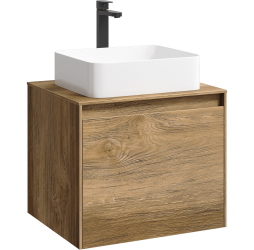 aqwella Тумба под умывальник 61x50 Mobi Прямоугольная цвет дерево тёмное MOB0106DB+MOB0706DB