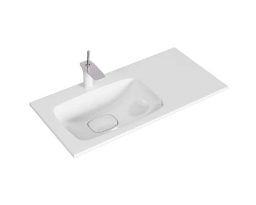 Раковина Malaga 45×91.8×18 см белый (литьевой мрамор) L