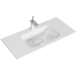 Раковина Malaga 45×100×18 см белый (литьевой мрамор) накладная