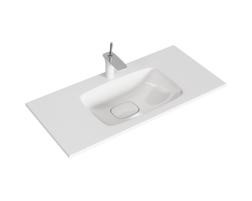 Раковина Malaga 45×100×18 см белый (литьевой мрамор) накладная