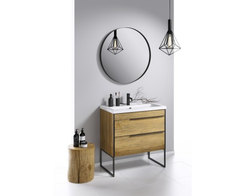 Зеркало Aqwella RM0208BLK 80 см круглое, черное