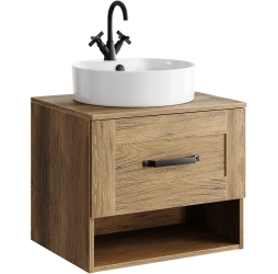 aqwella Тумба под умывальник 60x48 Craft Прямоугольная цвет дерево темное CRF0106DB