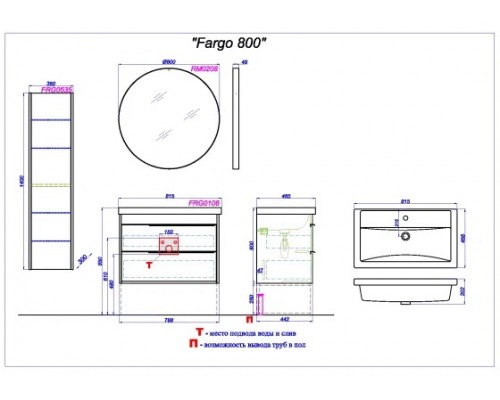 Зеркало Aqwella RM0208W 80 см круглое, белое