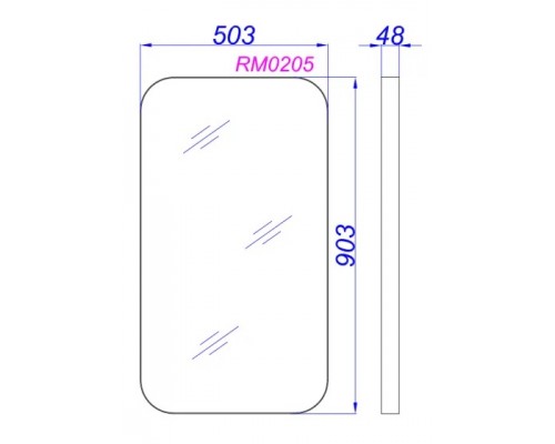 Зеркало Aqwella 50x4 RM Прямоугольное цвет белый RM0205W