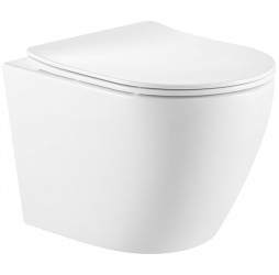 SantiLine SL-5025 Унитаз подвесной 36.5х35.5х51.5 см, белый подвесной безободковый унитаз с сиденьем 