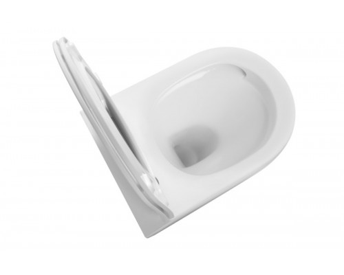 Унитаз приставной безободковый Tornado Santi Line SL-5025 сиденье Duroplast, микролифт, белый глянец