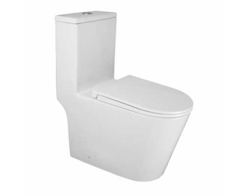 Унитаз-моноблок напольный безободковый Azario Scala AZ-8101 с сидением микролифт, смыв Tornado