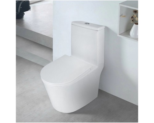 Унитаз-моноблок напольный безободковый Azario Scala AZ-8101 с сидением микролифт, смыв Tornado