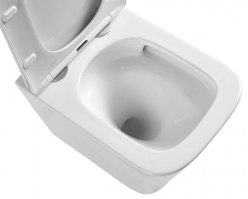 Azario AZ-0052-UQ Teramo Унитаз подвесной, безободковый, с сиденьем микролифт, 49х34 см, белый