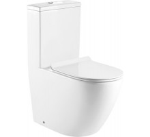 Azario MORANO Унитаз-моноблок напольный безободковый в комплекте со смывным механизмом Geberit и сиденьем