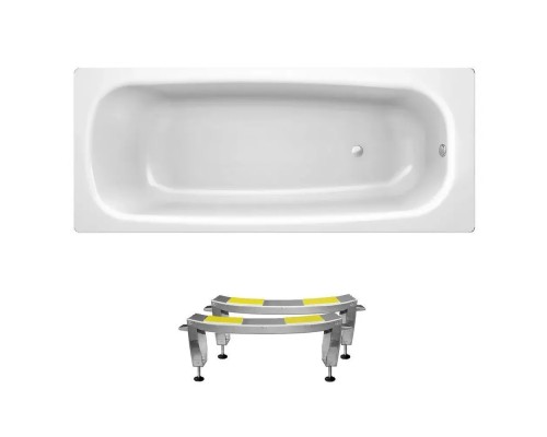 Стальная ванна Sanitana BLB Universal 150x75см, белая (Португалия)  толстая железная сталь 3,5 мм со стекловидной эмалью