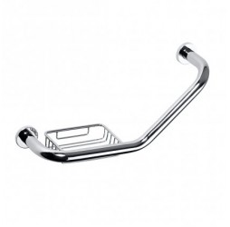 Bemeta, OMEGA поручень изогнутый с мыльницей, хром 102307032