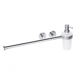 Bemeta, OMEGA полотенцедержатель совмещенный с дозатором для мыла, хром 104019012