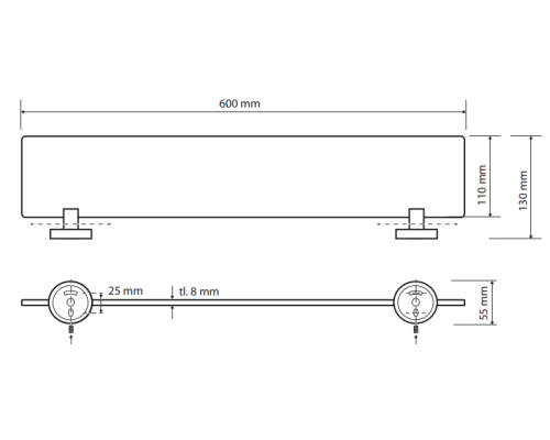 Bemeta, WHITE полка навесная, белый