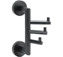 Bemeta, DARK крючок тройной поворотный, черный 104206070