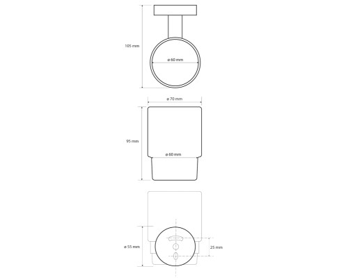 Bemeta, WHITE стакан настенный, белый