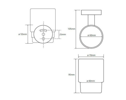 Стакан для щеток Bemeta Neo (сатин) 104110015
