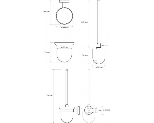 Bemeta, WHITE ёршик настенный, белый