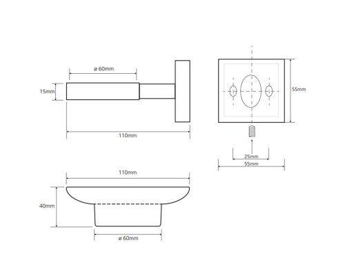 Bemeta, BETA мыльница настенная, хром 132108042