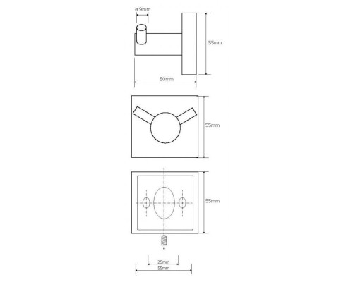 Bemeta, BETA крючок двойной, хром 132106032