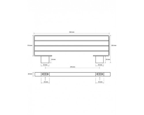 Bemeta, VIA полотенцедержатель полочка, хром