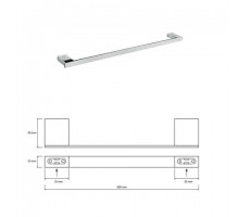Bemeta, VIA полотенцедержатель 450 мм, хром 135004022