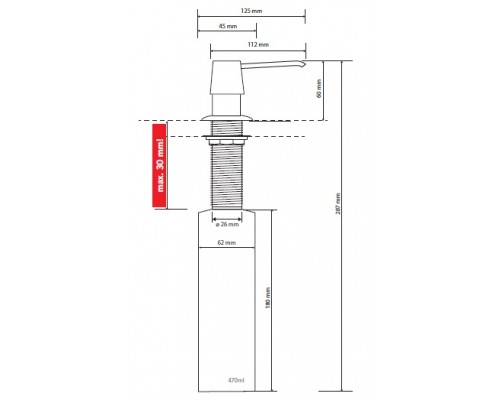 Bemeta, дозатор мыла интегрированный, хром