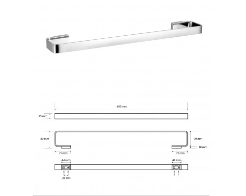 Bemeta, SOLO полотенцедержатель, хром 139104282