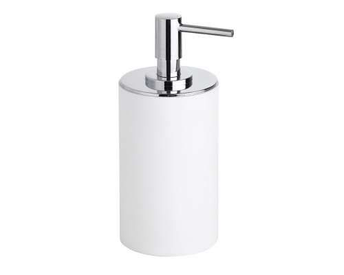 Bemeta, GAMMA дозатор мыла круглый, отдельностоящий, хром/белый