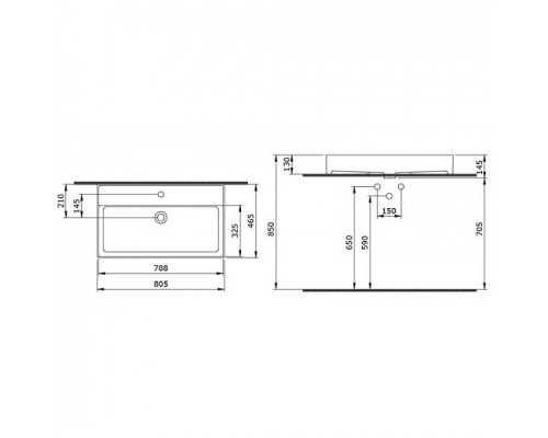 Раковина Bocchi Milano 80 см 1377-001-0126 белая