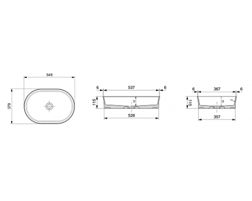 Раковина Bocchi 1521-001-0125, белая 55x38 см