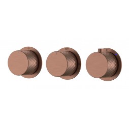 Boheme Смеситель встроенный с термостатом STICK DIAMOND BRUSHED BRONZE 3-проходной 124-T-3-BRB.1