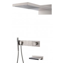 Встроенная душевая система с изливом  ZODIAC, трехпозиционная NIKEL BRUSH