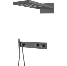 Встроенная душевая система с термостатом ZODIAC, трехпозиционная SHINE GUN METAL