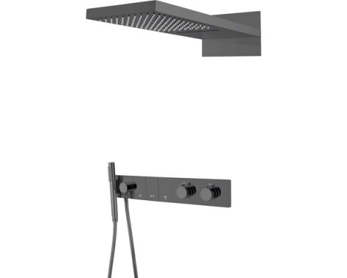 Встроенная душевая система с термостатом ZODIAC, трехпозиционная SHINE GUN METAL