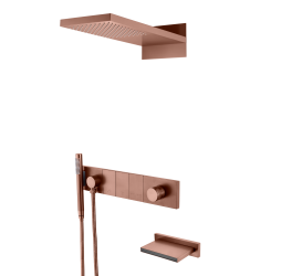Встроенная душевая система с изливом  ZODIAC, трехпозиционная BRONZE BRUSH